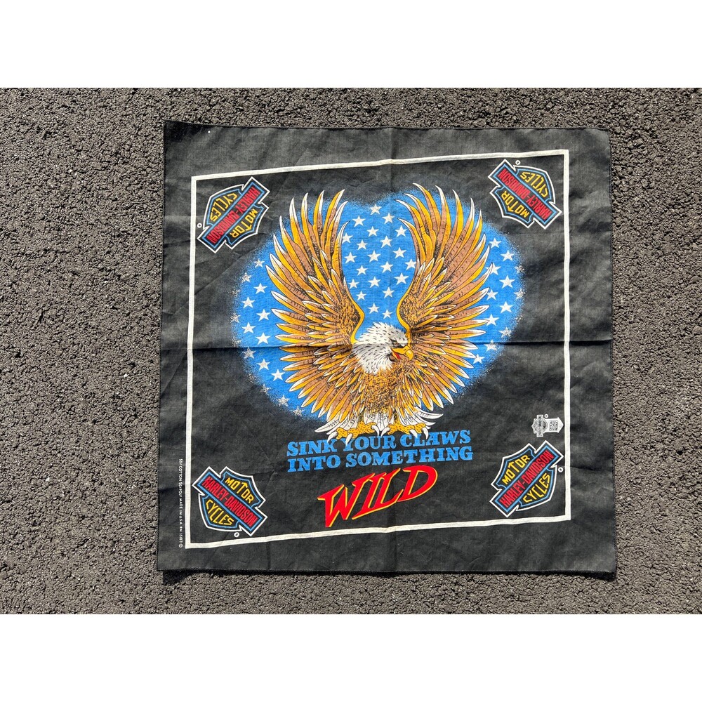 Vintage USA-Made Harley Davidson Bandana - 21” x 21”